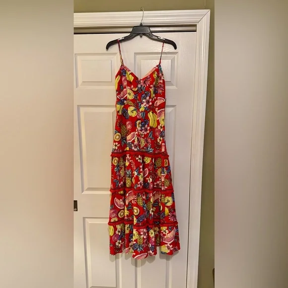 Aqua Vibrant Fruit Print Midi Dress - Picture 3 of 4